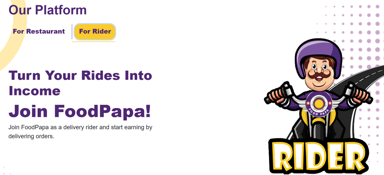 Join Food Papa For a Rider jobs 2025